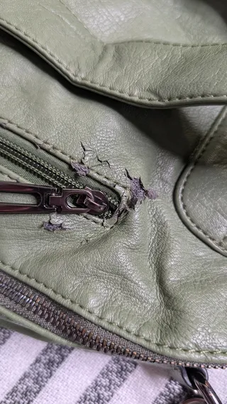 Green backpack purse