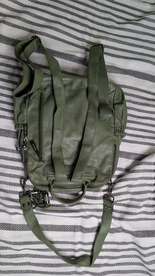 Green backpack purse