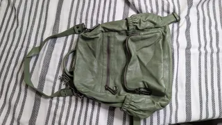 Green backpack purse
